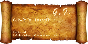 Gubás István névjegykártya